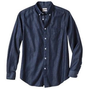 Men's Dark Denim Chambray Button-Down